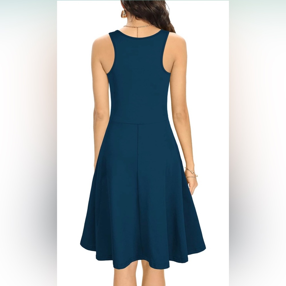 NWOT Sleeveless Racerback Flared Tank Mini Dress Size Large - Picture 2 of 6
